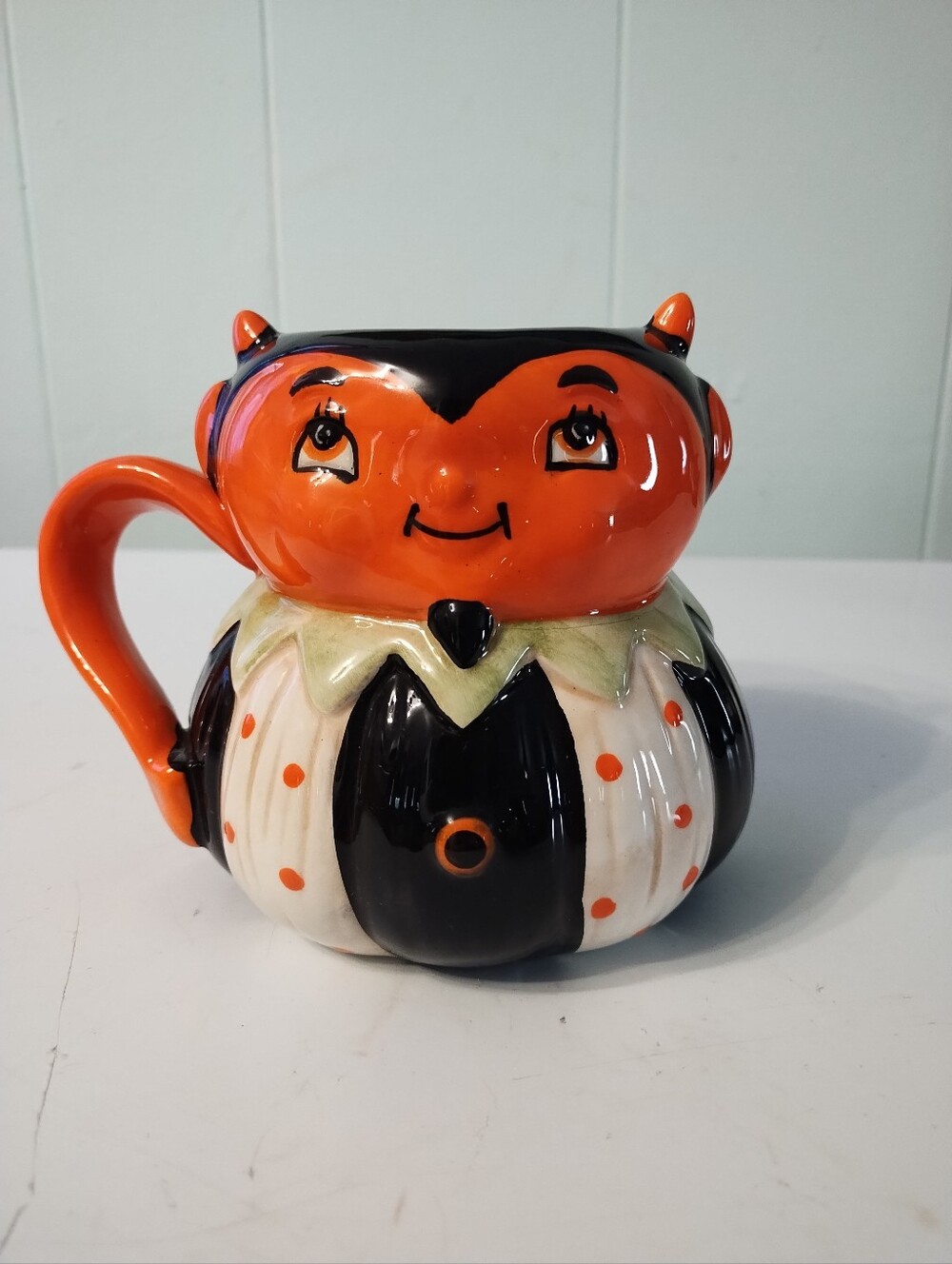 New Transpac Johanna Parker Ceramic "Pumpkin Peeps" Halloween Devil Mug